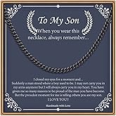 IEFLIFE Gifts for Men - Silver/Black/Gold Chunky Cuban Link Chain for Men, Fathers Day Graduation Gifts for Him Dad Son Grandpa Step Dad Uncle