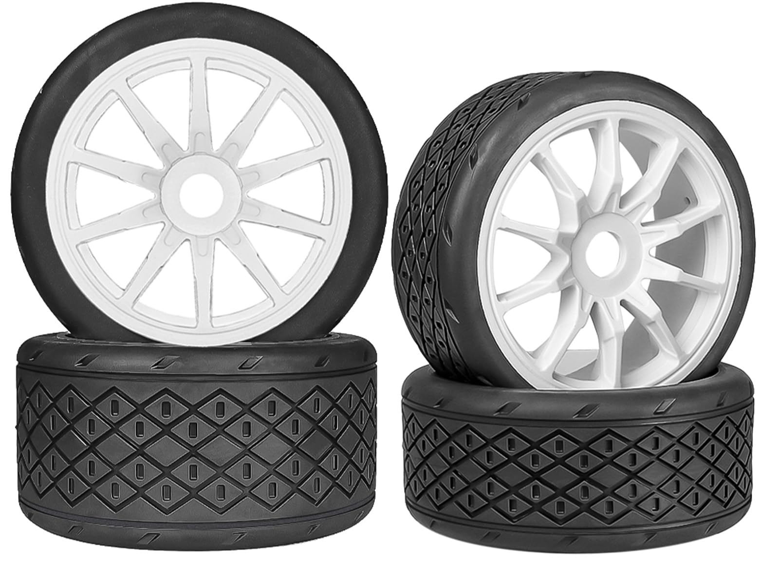 Photo 1 of 1/7 1/8 On Road Tire Set On Road Tire Tyre 17mm Wheel Rims for Arrma 1/7 Infraction Felony FS Racing Model GT RC Car Upgrade On Road Tyre 4Pcs One Set