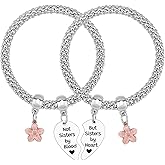 Mxrymvu 2 Pcs Best Friend Bracelets Sister Gift from Sister for Women BFF Bestie Sister in Law Stretch Bracelets Christmas Graduation Anniversary Souvenir Birthday Gift for Friends