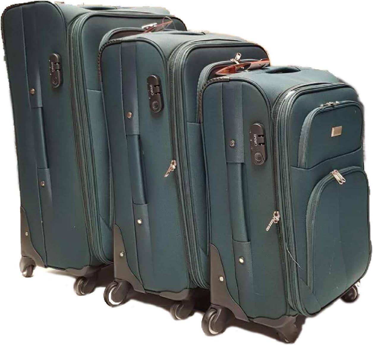 Set di valigie SLmilano Trolley valigia set valigie semirigide set bagagli  in tessuto super leggeri 4 ruote piroettanti trolley piccolo adatto per  cabina con compagnie lowcost art.214 verde urban-earth.co.uk