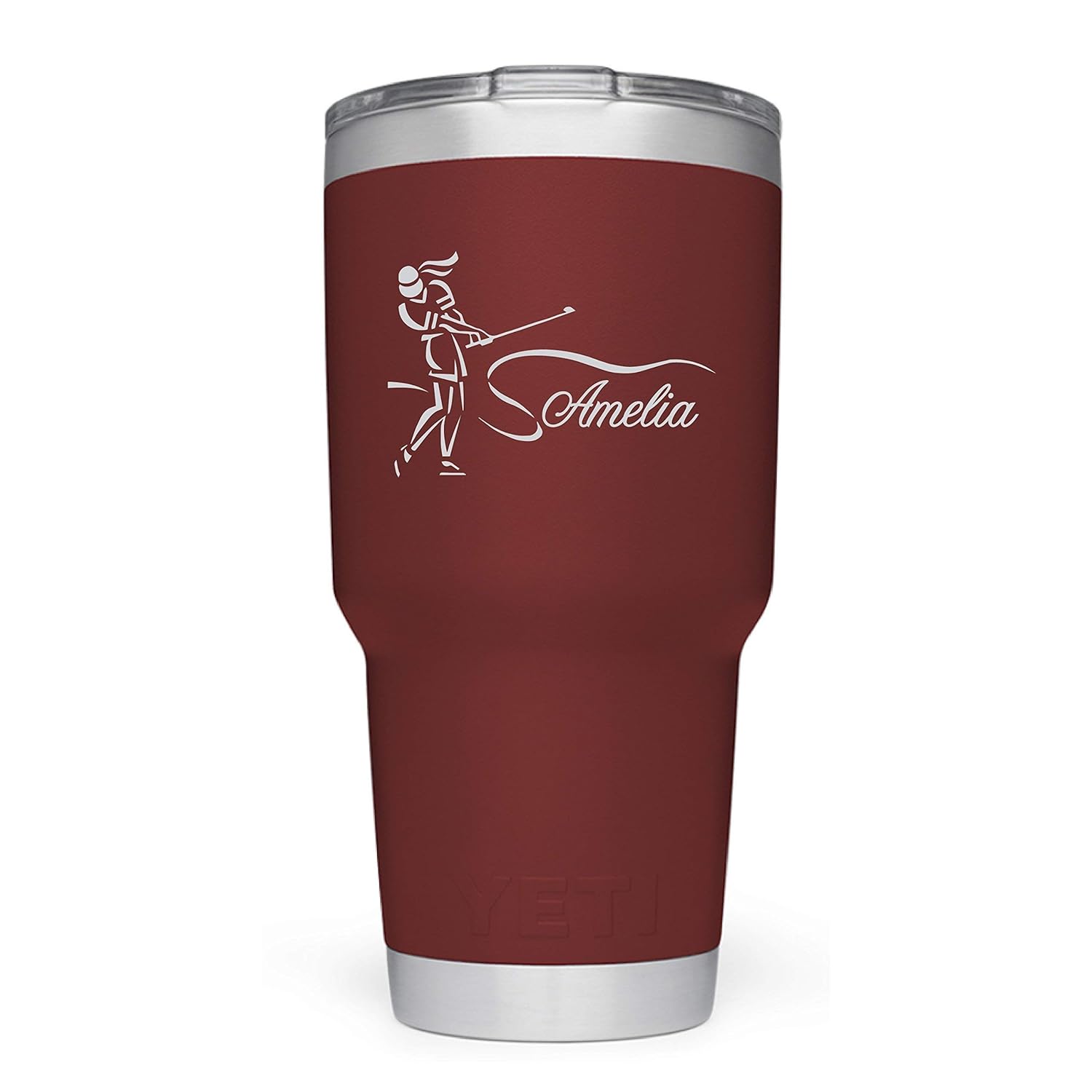 YETI Tumbler Female Golfer Design w/Name Laser Engraved