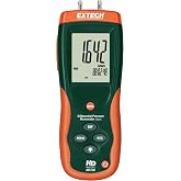 Extech HD700 Differential Pressure Manometer, +/-2 psi, 11 Units, USB | 0.001 psi resolution, +/-0.3% FS, 11 pressure units, MIN/MAX/AVG, USB logging, hose, AC adapter, case