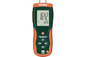 Extech HD700 Differential Pressure Manometer, ±2 psi High-Resolution Gauge, 11 Units, USB Data Logger, Max/Min/Avg Recorder, 