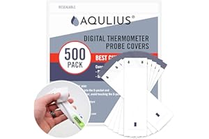 Aqulius Thermometer Covers Disposable - 500 Pack, White Single-Use Sleeves - Universal Fit Oral & Rectal Digital Thermometer Probe Covers