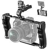 NEEWER Universal Camera Cage with Top Handle & Cold Shoe Monitor Mount, Arca Type Camera Gimbal Stabilizer Video Rig, Dual Ha