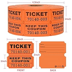 L LIKED Raffle Tickets Double Rolls 1000 per Roll