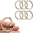 Augiimor 6Pcs Durable Spring O Rings, Premium Zinc Alloy Round Spring Clips Strong Metal Split Rings for Purses, Keyring and Handbag(Light Gold, Inner Dia:35mm/1.38 inch,Outer Dia: 45mm/1.77 inch)