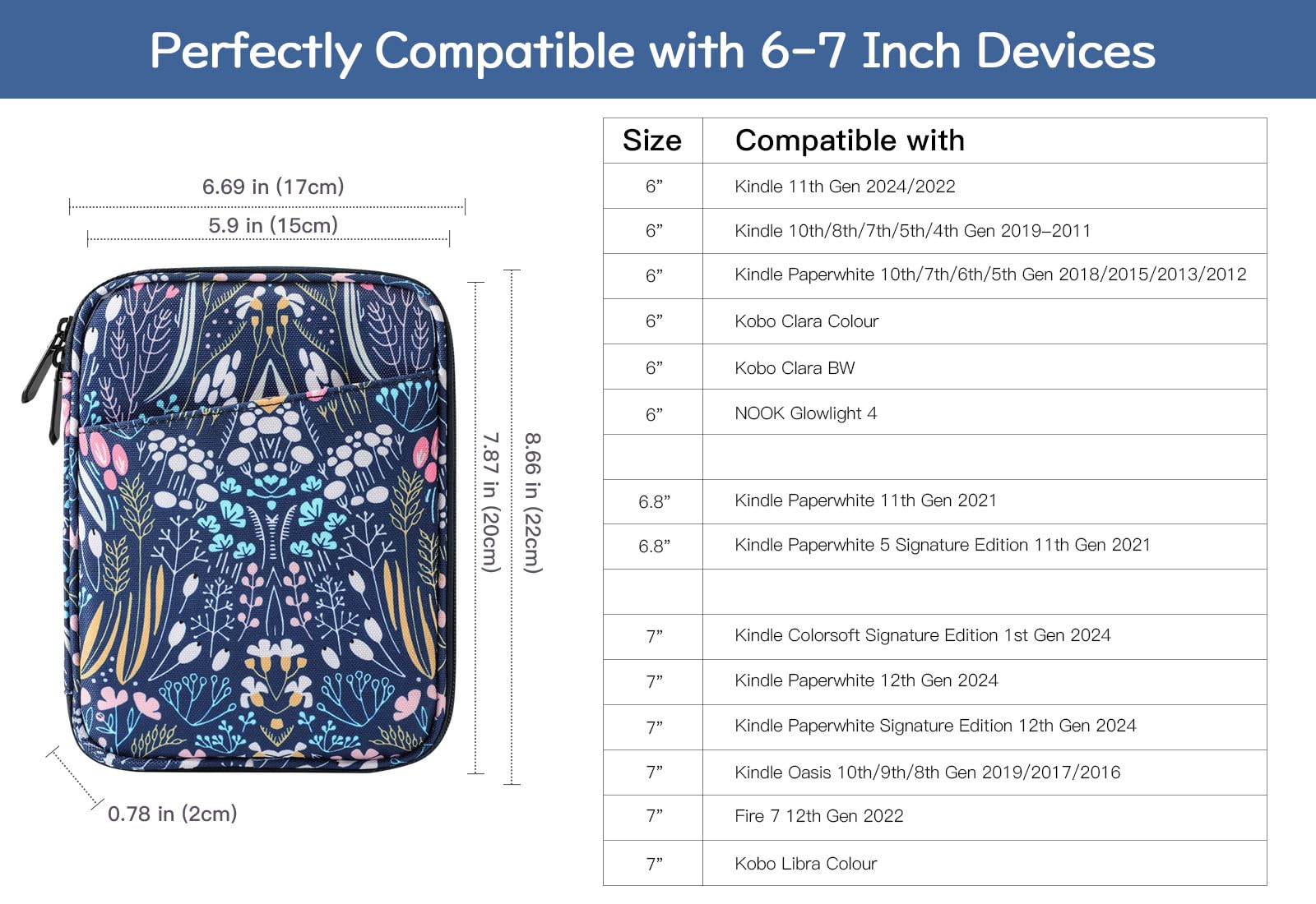 6-7 Inch Sleeve Carrying Case for 7