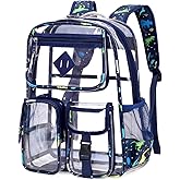 Clear Backpack for Girls Large Heavy Duty Transparent Bookbag for Middle School Kids Travel Daypacks