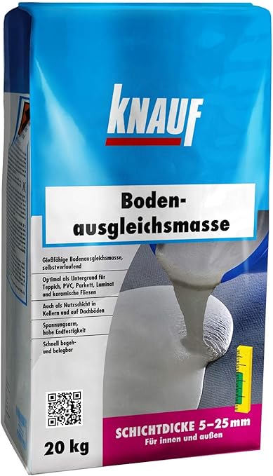 Knauf Bodenausgleichsmasse Fliess Spachtel Nivellier Masse Estrich Fur Boden Innen Und Aussen 20 Kg Amazon De Baumarkt