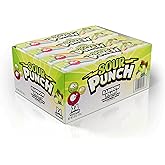 Sour Punch Straws, Rainbow Fruit Flavors, Chewy Sweet &amp; Sour Candy, 2oz Tray (24 Pack)