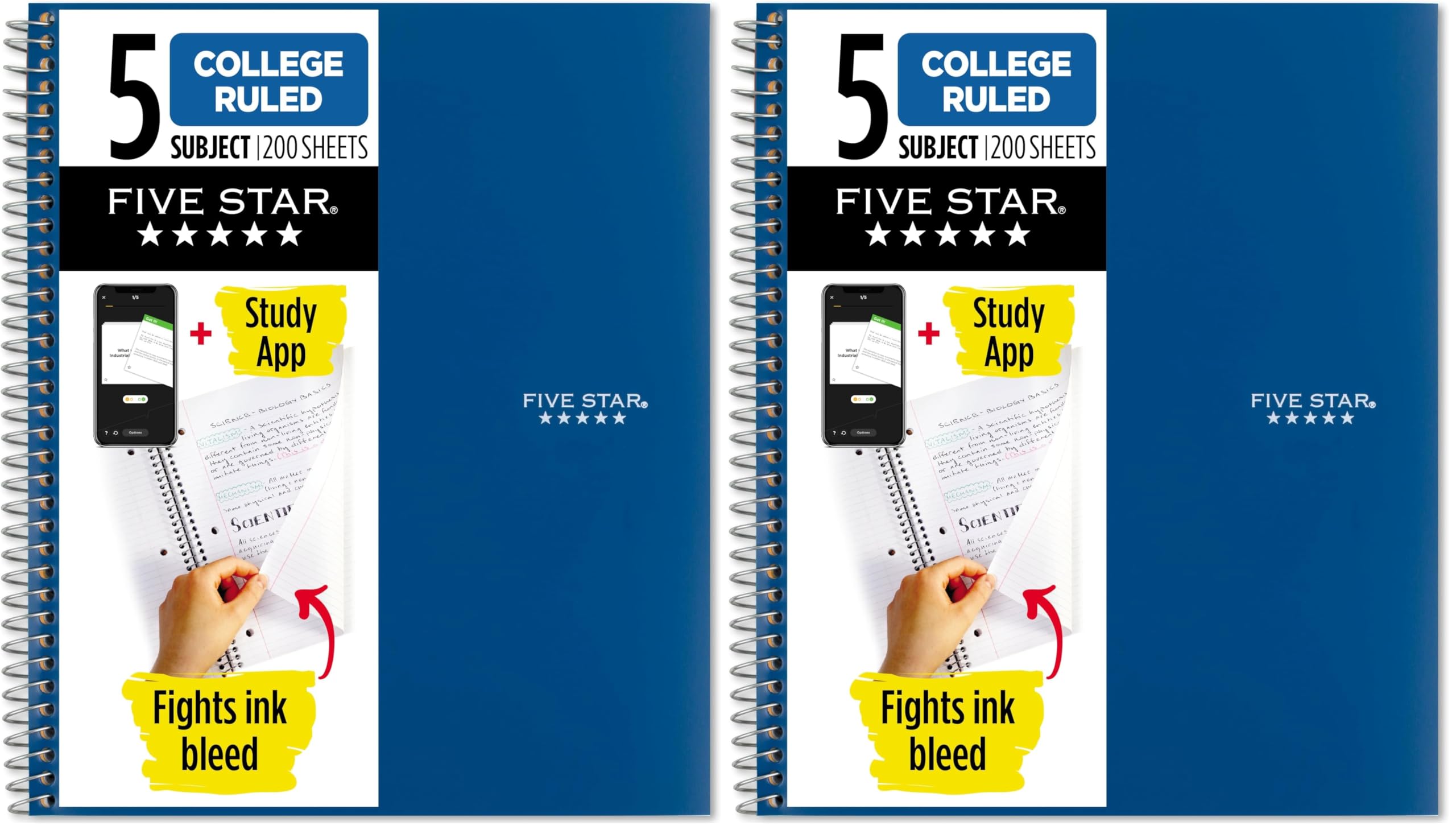 Five Star Spiral Notebook + Study App, 5