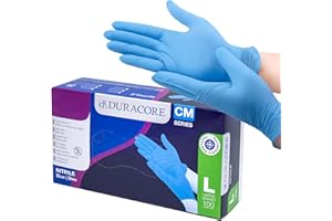 Blue Disposable Nitrile Gloves, Large, Powder-Free & Latex-Free, 3.2 mil, Textured Fingertips, Ambidextrous, Durable Multi-Pu