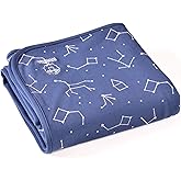 Woolino Baby Blanket for Crib or Stroller - Merino Wool and Organic Cotton Infant Blanket - 4 Season - 40” x 31.5” - Night Sky