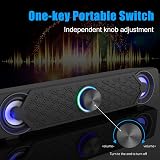 Smalody PC Speakers USB Soundbar with LED Lights, 5W Dual Driver view 3