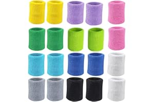 PAYANWIN 10 Pairs Sports Wristbands, Wrist Sweatbands for Men & Women, Stretchy & Sweat Absorbing Cotton Terry,Perfect for Basketball, Football, Tennis, Soccer, Running & Working Out