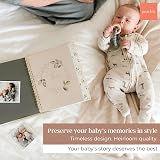 Peachly Unisex Memory Book Minimalist First Year Keepsake Olive Linen view 3