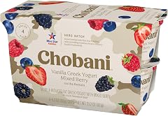 Chobani® Low-Fat Vanilla Greek Yogurt, Mixed Berry on the Bottom 5.3oz 4-pack