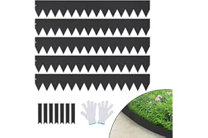 VEVOR Steel Landscape Edging, 6-Pack Steel Garden Edging Borders, 40" L x 6" H Strips, Hammer-in Edging Border with 8 Clips, 