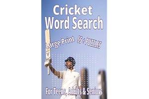 Cricket Word Search: Word Search with Easy to Read Print about Cricket Puzzle Book, Teams, Players, League, Equipment, Brain 