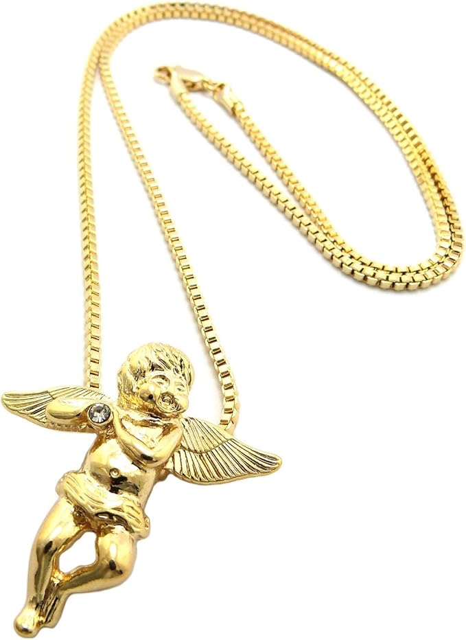 Women's Various Baby Angel Cherub Pendant 18" Box Chain