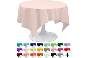 PARTY ULYJA Blush Pink Tablecloths Plastic 3 Pack Premium 84 Inches Disposable Table Covers Decorative Table Cloths for Round Dinning Kitchen Tables