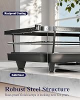Kitsure Dish Drainer Rack Space-Saving Stainless Steel Black Large view 6