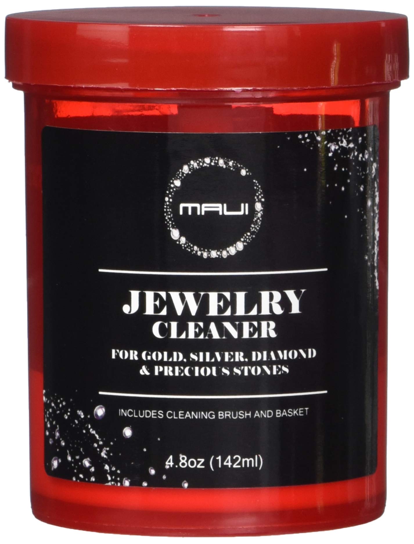 Maui Liquid Jewelry Cleaner Solution for Gold, Silver, Diamond. Safety Solution Comes with