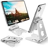 Cell Phone Stand, Fully Foldable, Adjustable Desktop Phone Holder Cradle Dock Compatible with Phone 11 Pro Xs Xs Max Xr X 8, iPad Mini, Nintendo Switch, Tablets (3.5-10''), All Phones