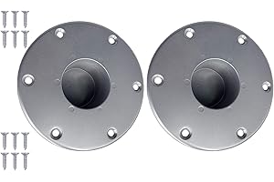 RV Trailer Table Base Mount Pedestal Base, Round Flush Mount Table Legbase with Mounting Screws (Silver*2pcs)