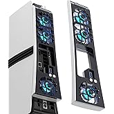 NEWDERY Cooling Fan for PS5 Pro, Upgraded 9-Blades & Larger Fan Quiet Cooler with Auto Speed, Extra USB3.0 Port & LED Light for PS5 Pro Only, Not for PS5 Slim/PS5, White