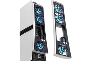 NEWDERY Cooling Fan for PS5 Pro, Upgraded 9-Blades & Larger Fan Quiet Cooler with Auto Speed, Extra USB3.0 Port & LED Light f