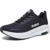 GSLMOLN Women's Casual Walking Shoes Lightweight Fashion Sneakers for Running Tennis Gym with Breathable Mesh Cushion Non Slip Comfort Black Size 9.5
