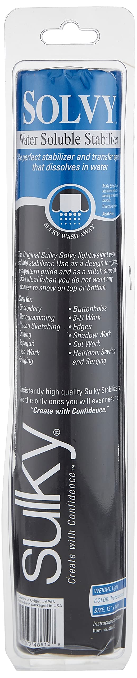 Sulky 12-inch x 9 yd Solvy Water Soluble Stabilizer Roll