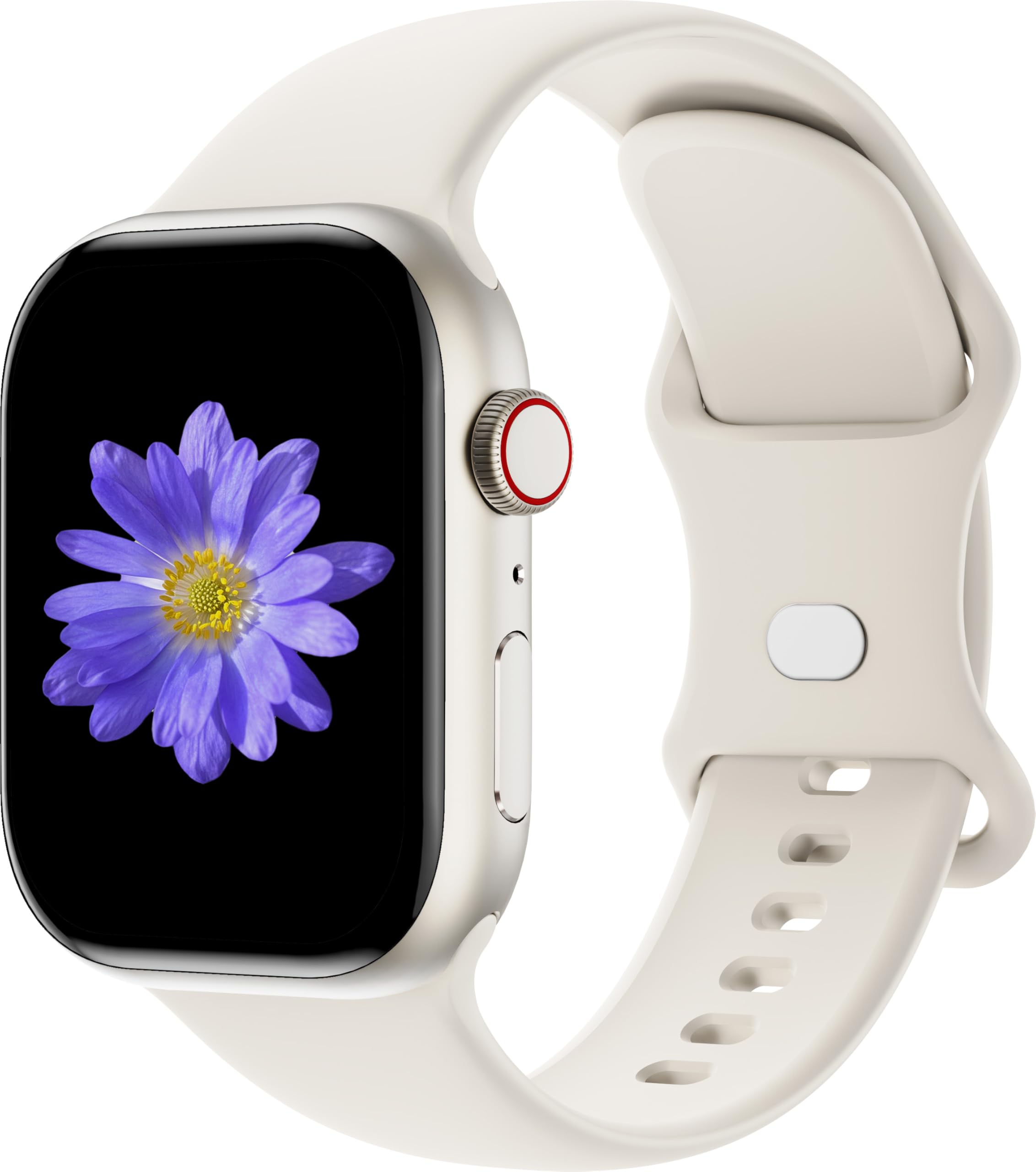 Photo 1 of Cindgress Sport Band Compatible with Apple Watch 41mm 38mm 40mm for Women Men, Soft Silicone Strap for iWatch Wristband Series SE 10 9 8 7 6 5 4 3 2 1 S/M Starlight
