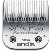 Andis 64135 UltraEdge Detachable Blade, Size 3-3/4FC, 1/2in Cut, Chrome | Carbon steel for long-lasting sharpness, fits AGC, BDC, BGC, BGR, DBLC, MBG &amp; SMC dog clippers