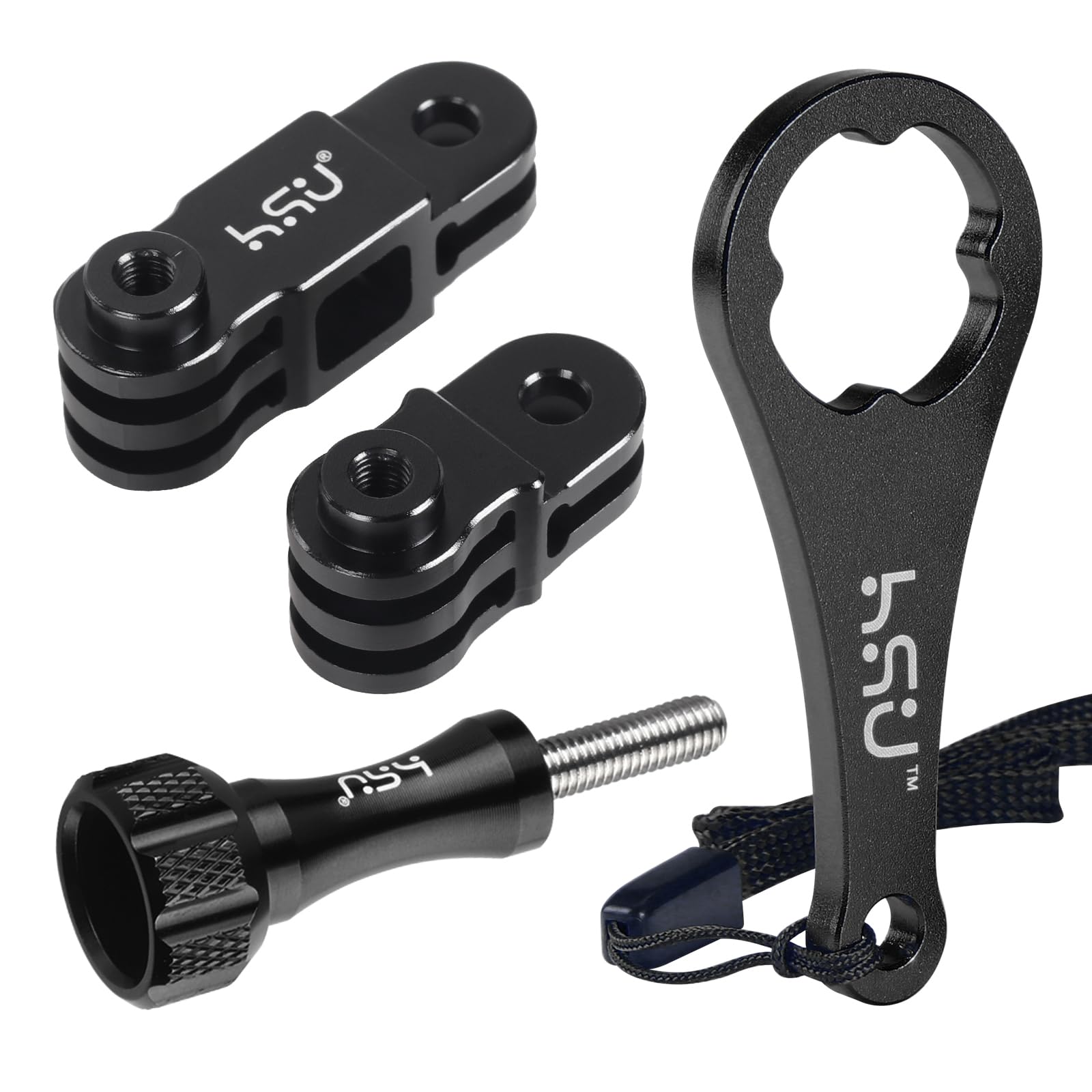 HSU Aluminum Alloy Extension Arm Mount for GoPro, Same Direction Straight Joints Mount for Hero 13/12/11/10/9/8/7/6/5 and Other Action Cameras(Black)