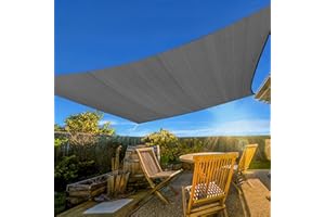 Artpuch 10' x 13' Sun Shade Sails Rectangle Canopy, Dark Grey UV Block Cover for Outdoor Patio Garden Yard