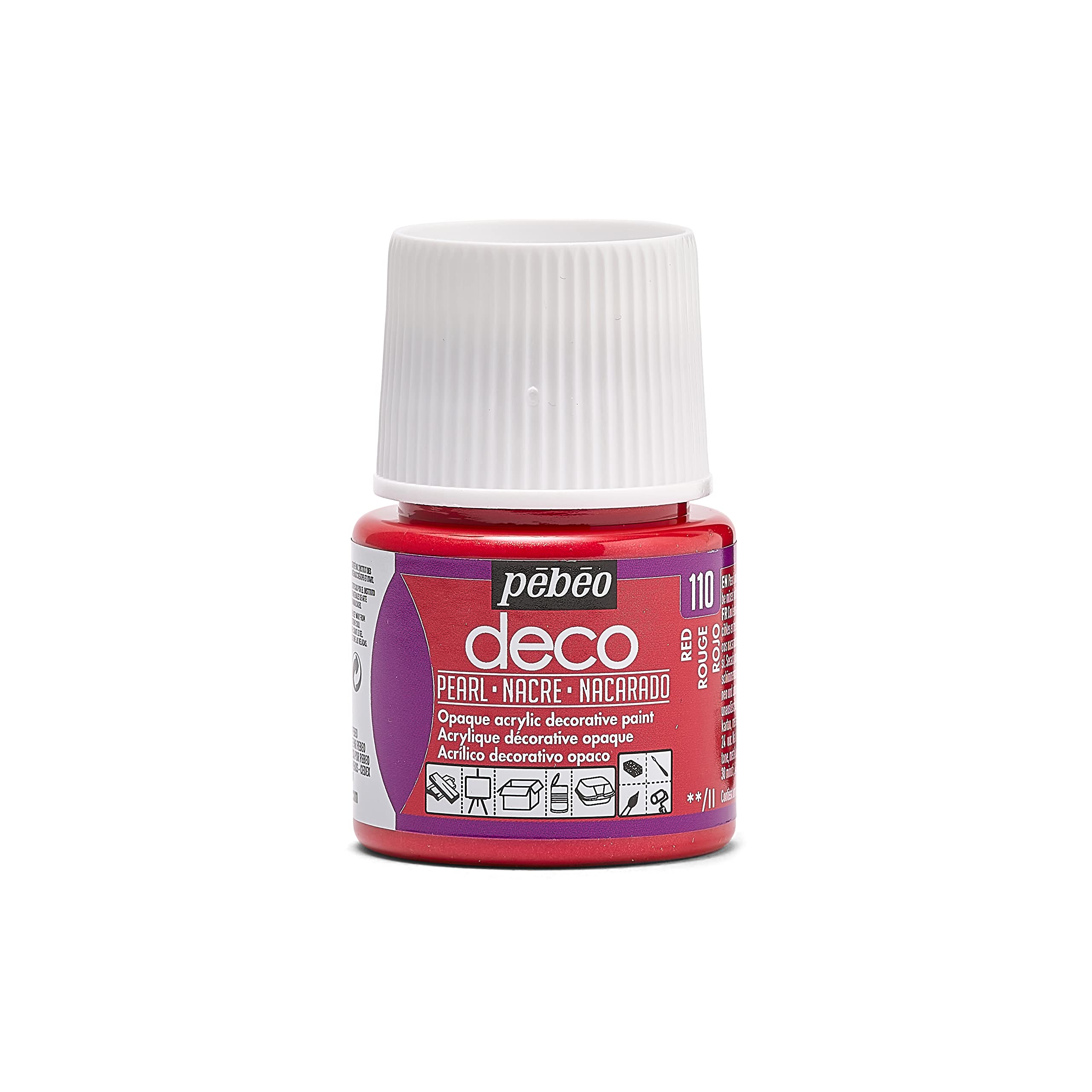 Pebeo 45ml Deco Pearl, Acrylic, Red, 7 x 4.5 x 4.5 cm, 285110