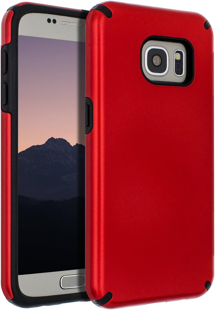 Samsung Galaxy S7 Case,Galaxy S7 Case,SENON Slim-fit Shockproof Anti-Scratch Anti-Fingerprint Protective Case Cover for Samsung Galaxy S7,Red