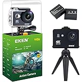 EKEN W9s Action Camera Full HD Wi-Fi Waterproof Sports Camera With 4K 10fps 1080P 30fps 720P 30fps Video 12 MP Photo And 140 Wide Angle Lens Includes 11 Mountings Kit, 2 Batteries, Black
