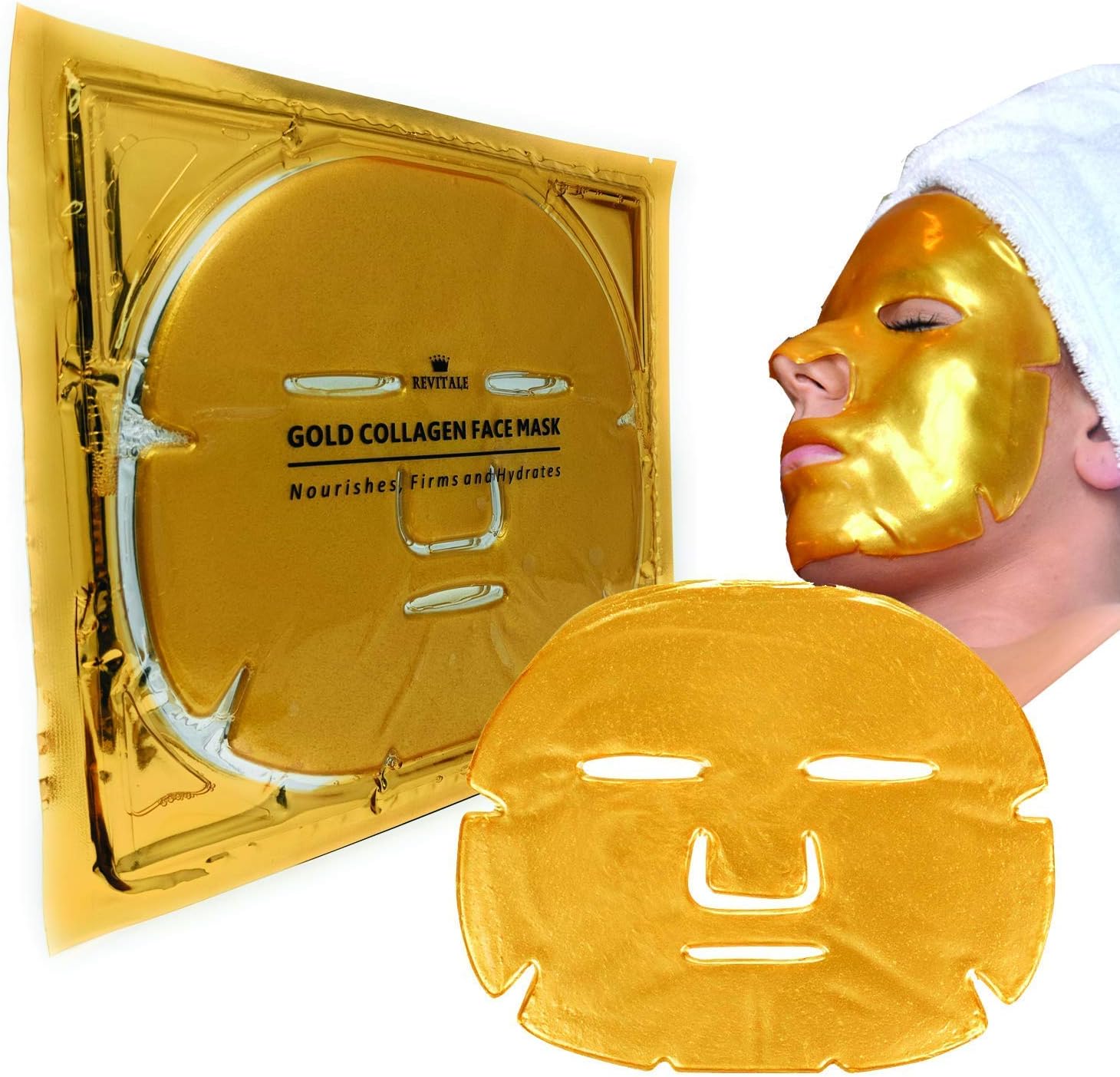 Revitale 24K Gold Face Mask Enriched with Collagen (3 Pack) Amazon