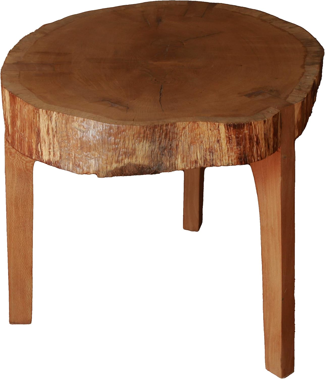 Own Design Solid Wood Slice Hardwood Coffee Table Side Table 55 Cm Long Diameter Irregular Shape 45 Cm High Amazon Co Uk Kitchen Home