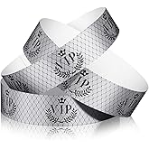 Jadive 500 Pieces Paper Wristbands VIP Plastic Waterproof Party Identification Wristbands Party Bracelets for Events Amusement Parks, Club, Concerts, Fairs, Festivals and Events(Silver)