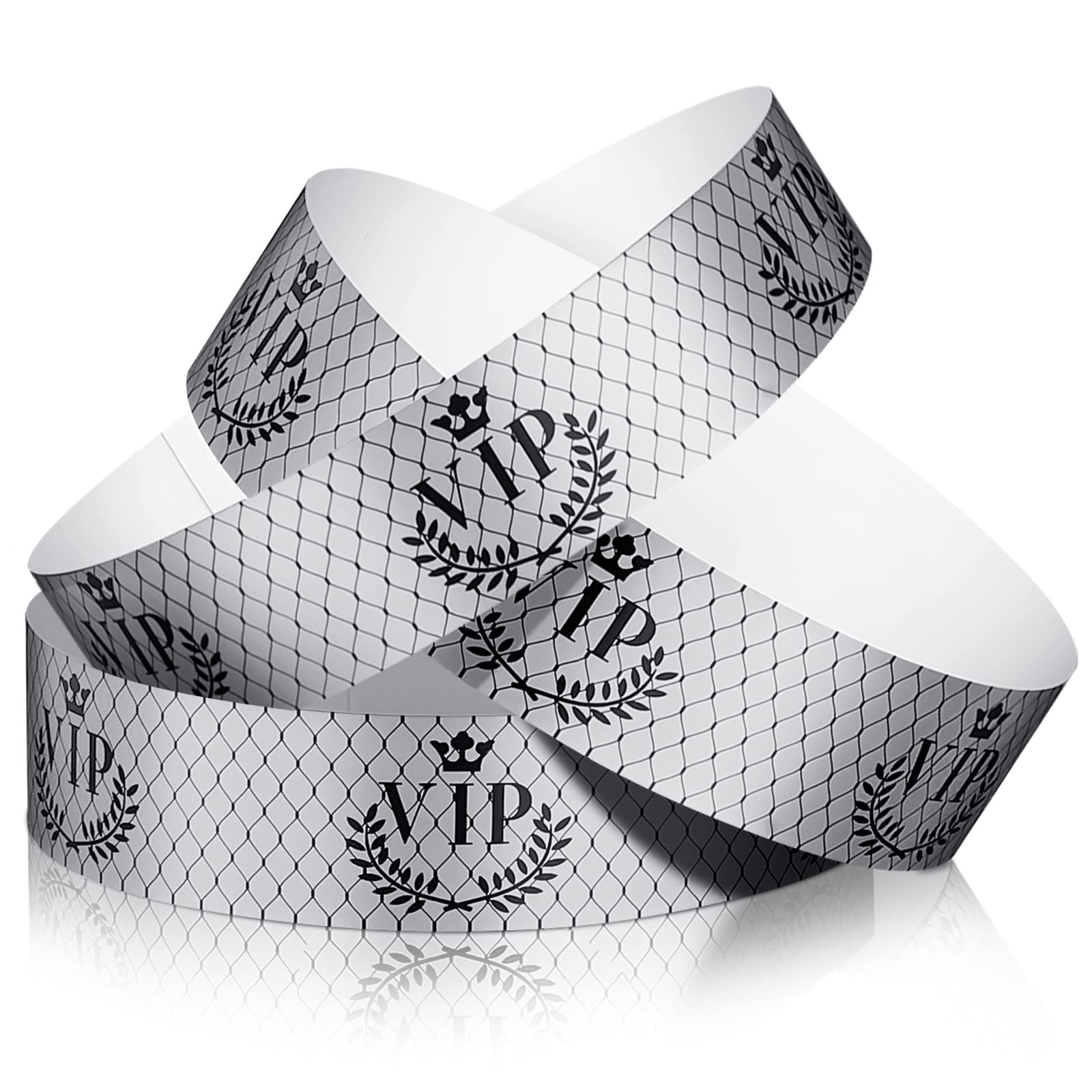 Jadive 500 Pieces Paper Wristbands VIP Plastic Waterproof Party Identification Wristbands Party Bracelets for Events Amusement Parks, Club, Concerts, Fairs, Festivals and Events(Silver)