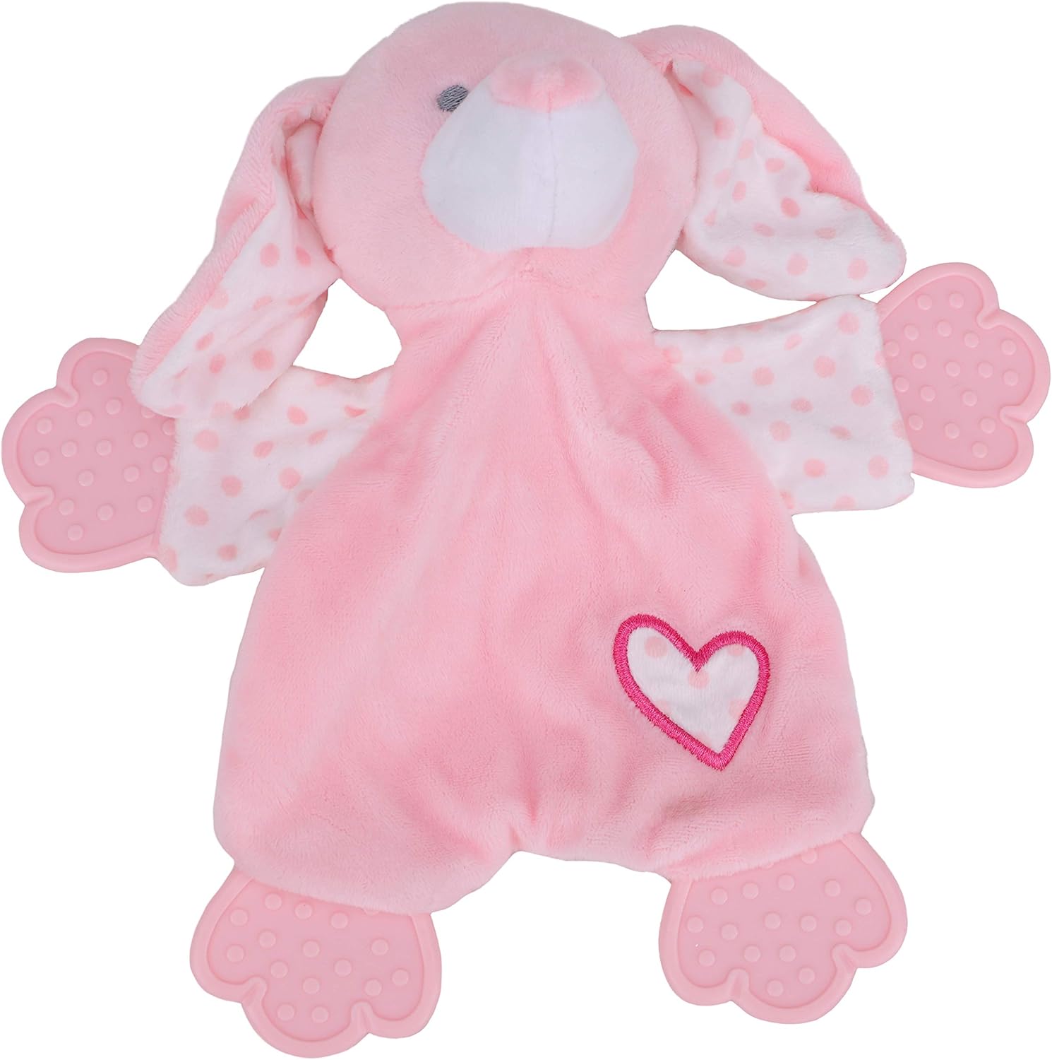Toyland® 23cm x 22cm. Available in Plush Puppy Comforter And Elephant Comforter, With Teething Aid, Soft Plush Toy - Image 3