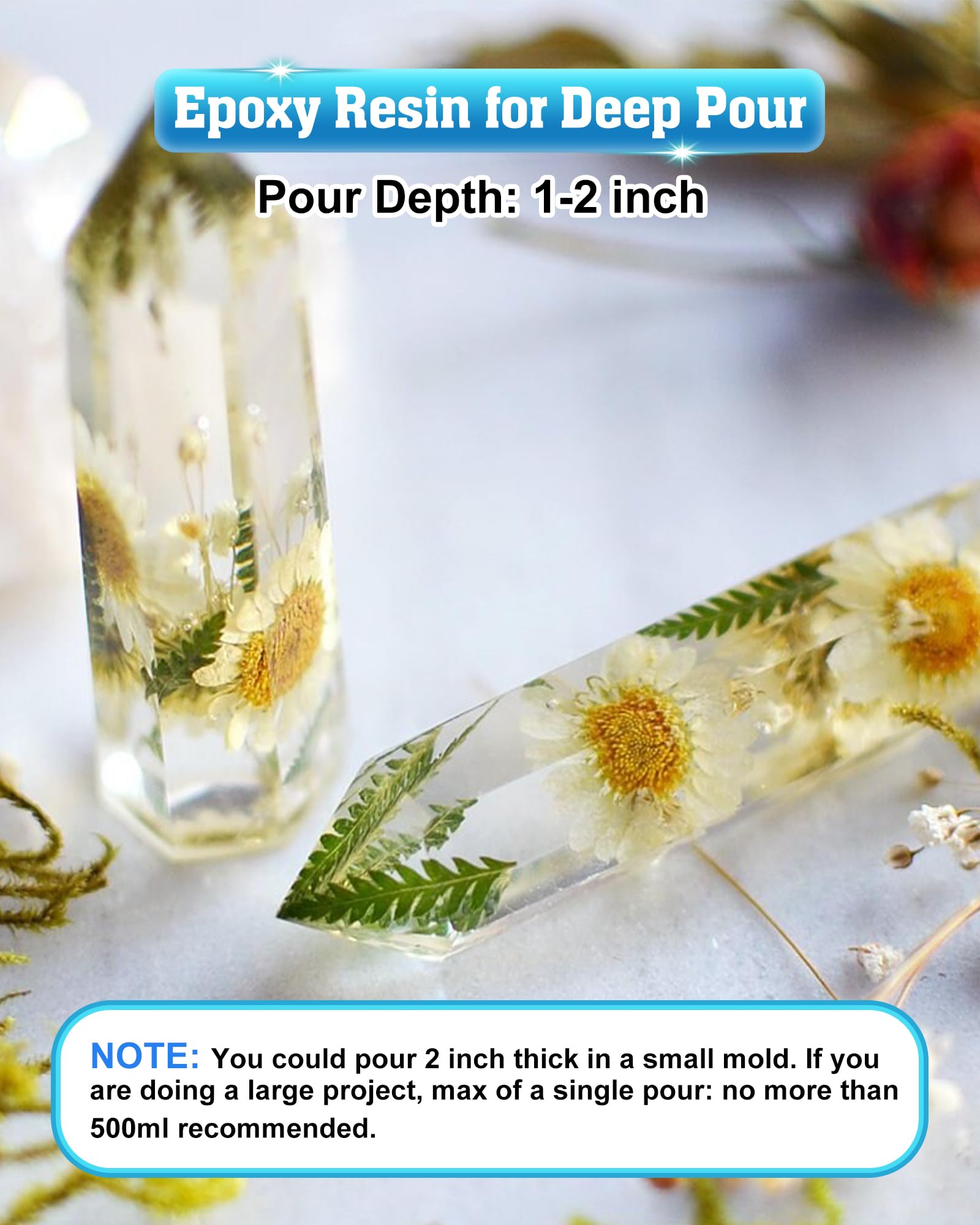 Shabebe Epoxy Resin 2 Gallon Kit, Upgraded Crystal Clear Resin Epoxy Food Safe with Pump, Self Leveling & Bubble Free High-Glossy with Anti-Yellowing for Coating, Casting, Jewelry Making, DIY Craft