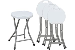 Heavy Duty Folding Stool Portable,18 Inch Collapsible Bar Stool with Handle,Round Collapsible Chair for Outdoor/Indoor Campin