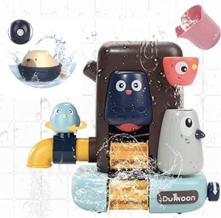 Amazon お風呂 おもちゃ 水遊び 木のおうち 女の子 男の子 キッズ かわいい動物 水スプレー 遊びがいっぱい 子供 赤ちゃん シャワーカップ 贈り物 誕生日 プレゼント お風呂が好きになる ツリーハウス かわいい子供のクマ お風呂用おもちゃ おもちゃ