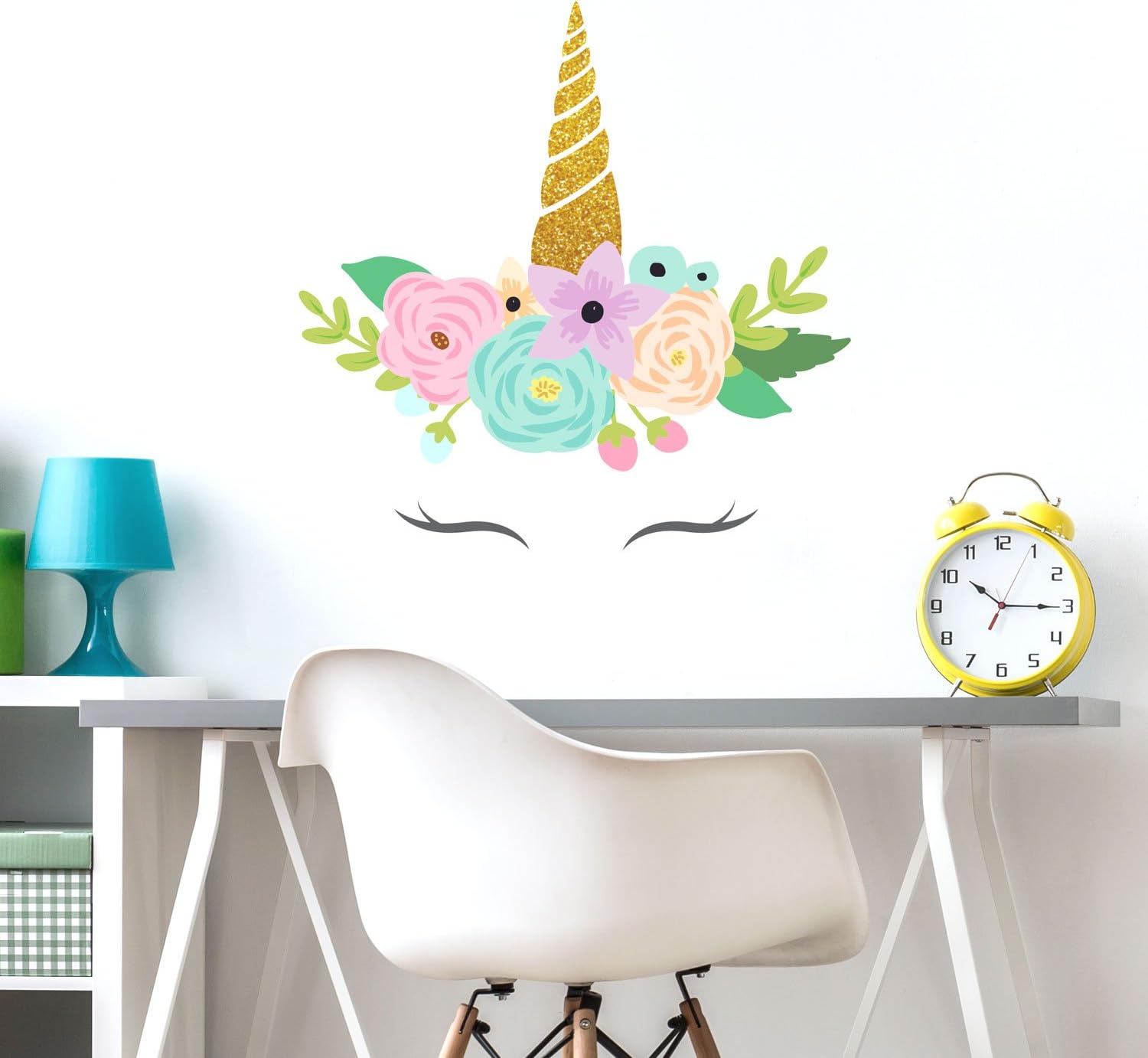 Glitter unicorn horn wall sticker (Regular size)